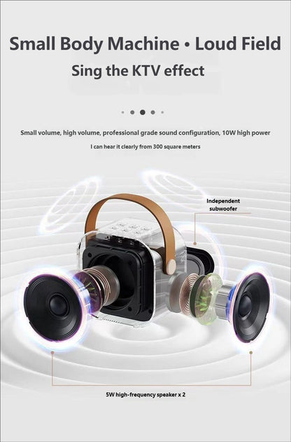 Portable Bluetooth Karaoke Speaker with Microphone & RGB Light