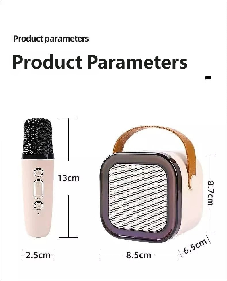 Portable Bluetooth Karaoke Speaker with Microphone & RGB Light