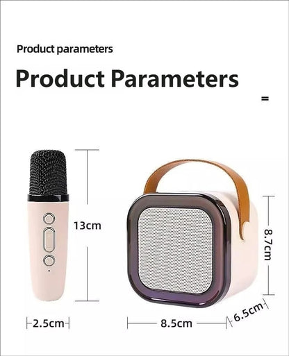 Portable Bluetooth Karaoke Speaker with Microphone & RGB Light