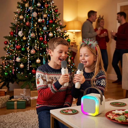 Portable Bluetooth Karaoke Speaker with Microphone & RGB Light