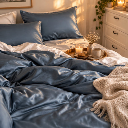 Luxe Lyocell Bedding Set | Satin-Weave Luxury Sheets & Duvet