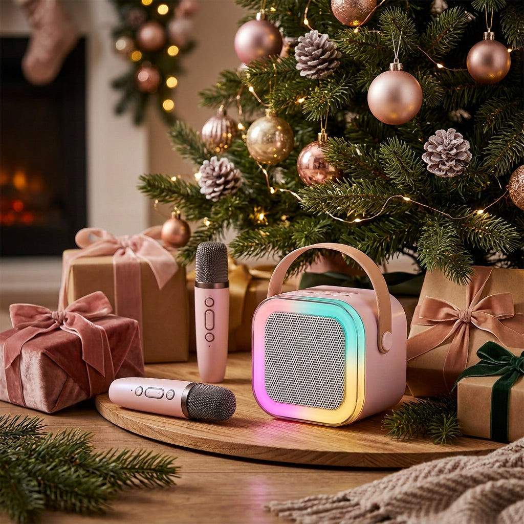 Portable Bluetooth Karaoke Speaker with Microphone & RGB Light