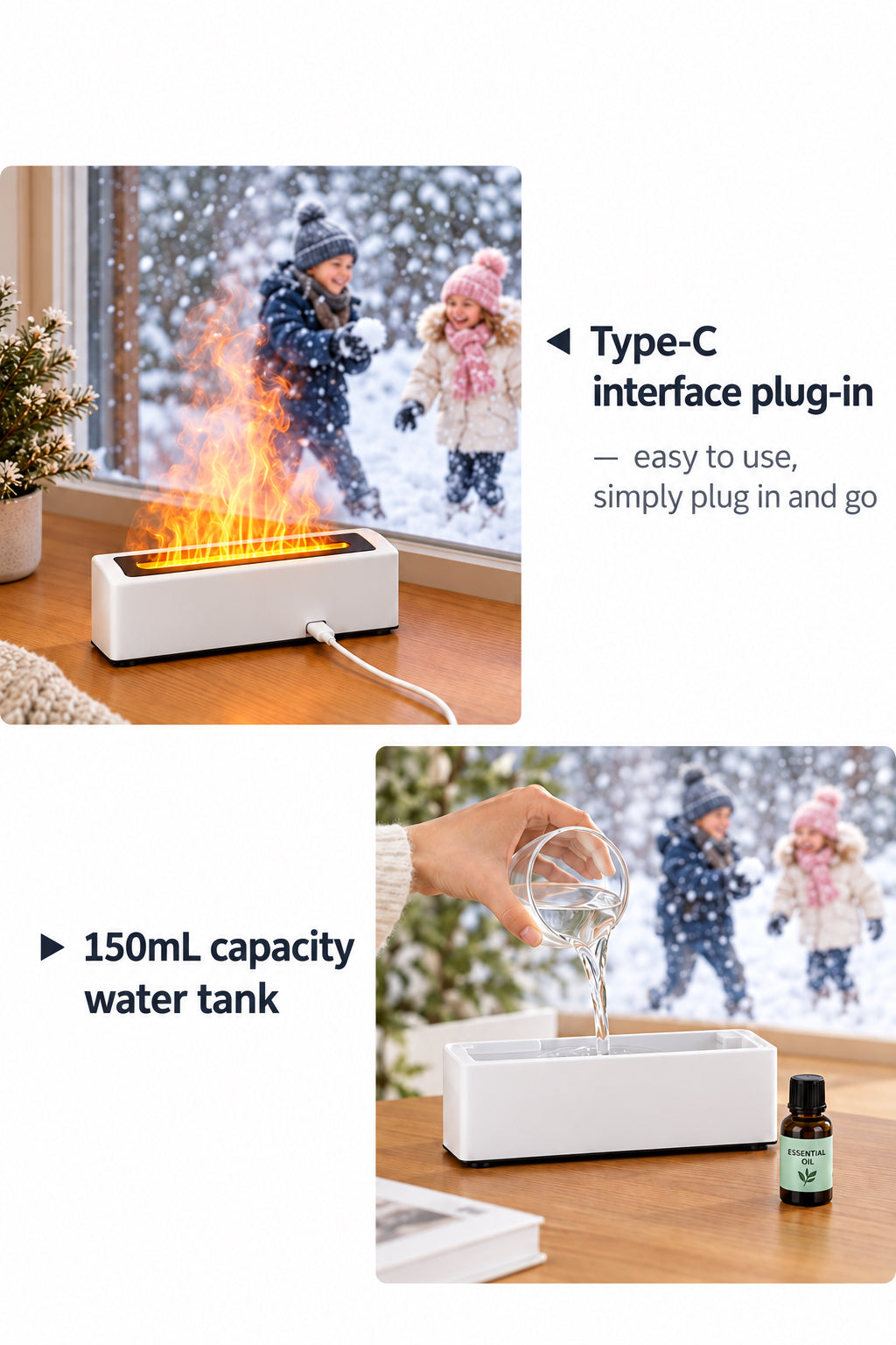 Flame Aromatherapy Diffuser Air Humidifier