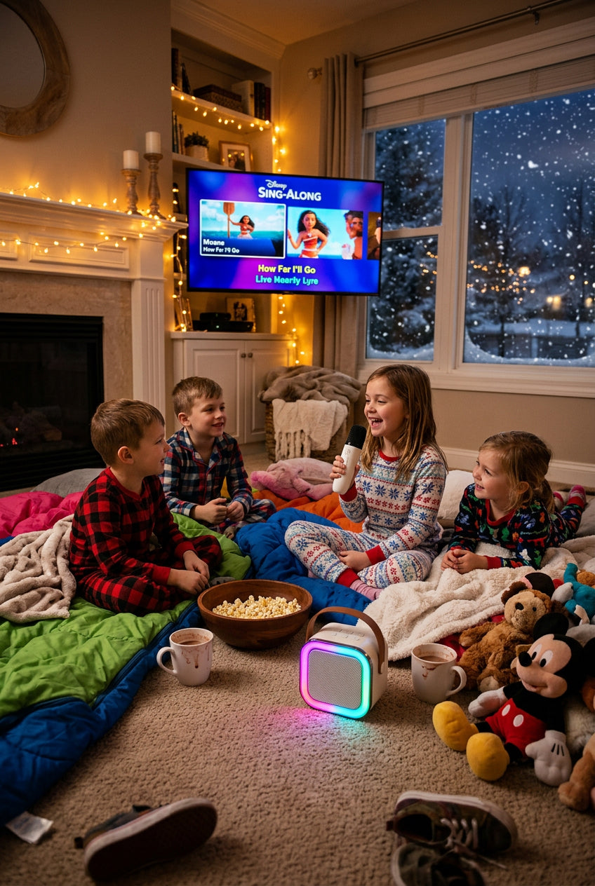 Portable Bluetooth Karaoke Speaker with Microphone & RGB Light