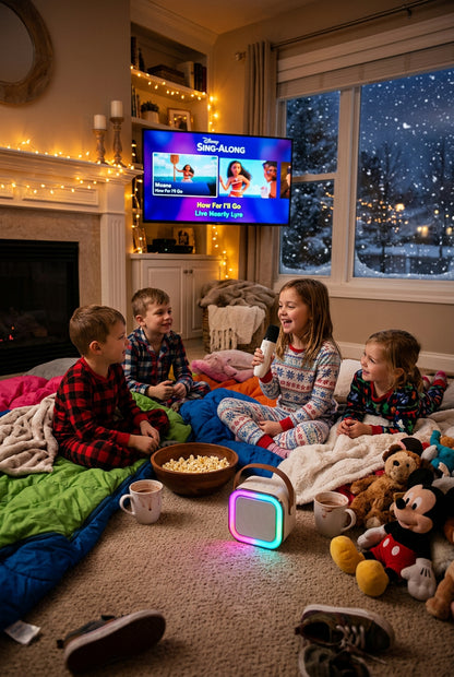 Portable Bluetooth Karaoke Speaker with Microphone & RGB Light