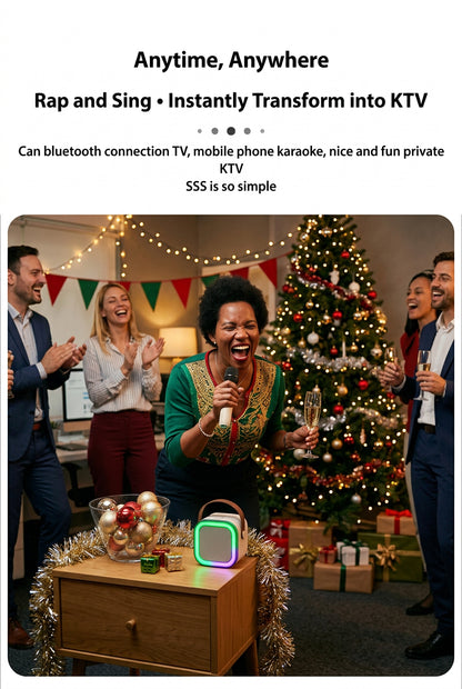 Portable Bluetooth Karaoke Speaker with Microphone & RGB Light